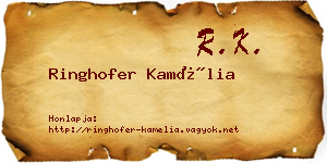 Ringhofer Kamélia névjegykártya